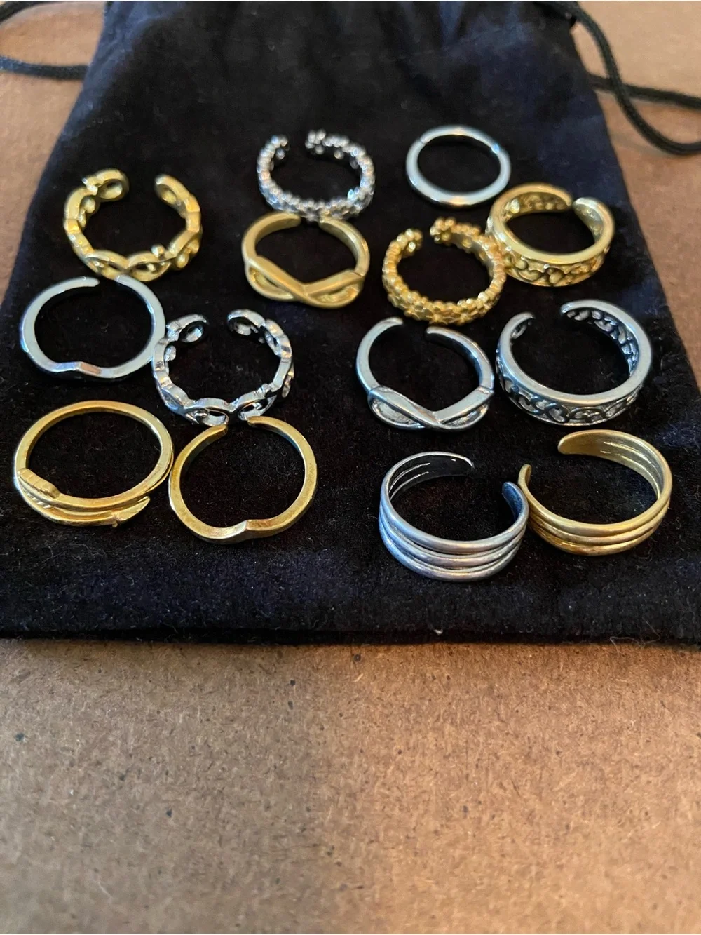 Mixed Gold & Silver Stackable Women’s Ring Set - Versatile Layering Collection